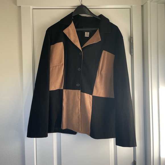 Black & brown vintage checkered blazer jacket - Picture 1 of 3
